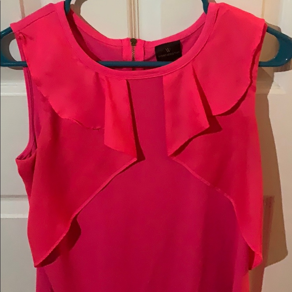 Hot Pink Ruffle Blouse - Picture 3 of 3